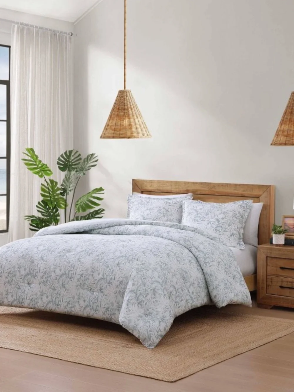 TOMMY BAHAMA NWT 3pc Full/ Queen Orchid Bay Comforter Bedding Set -blue